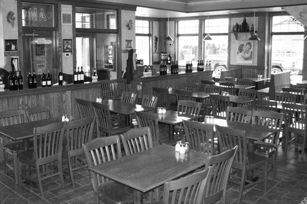 circa 1997 - Inside the dining room of Amore in Armonk