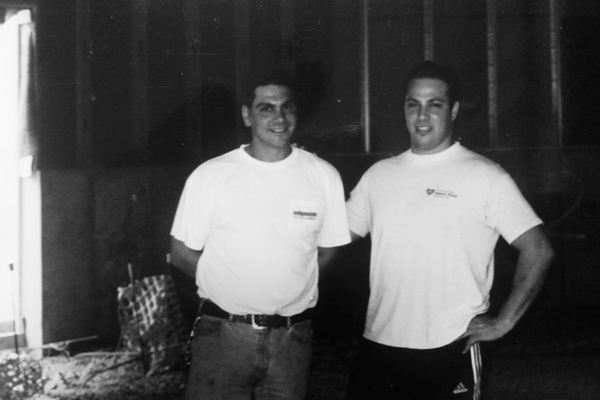 circa 1997 - Mark and his brother Joe building out the Amore Pizzeria & Pasta in Armonk